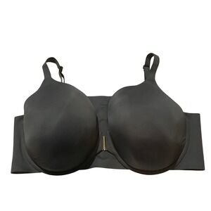 Cacique Front-Close Lightly Lined Full Coverage Bra Black 48DDD Underwire